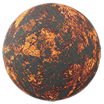 orange and brown planet